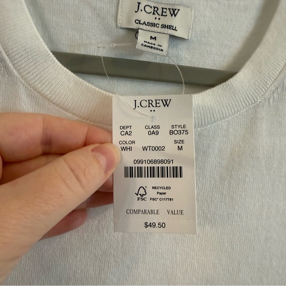 J. Crew Women's White Sleeveless sweater vest - Picture 3 of 4